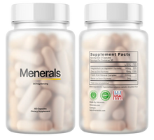 Menerals front and supplement facts bottles