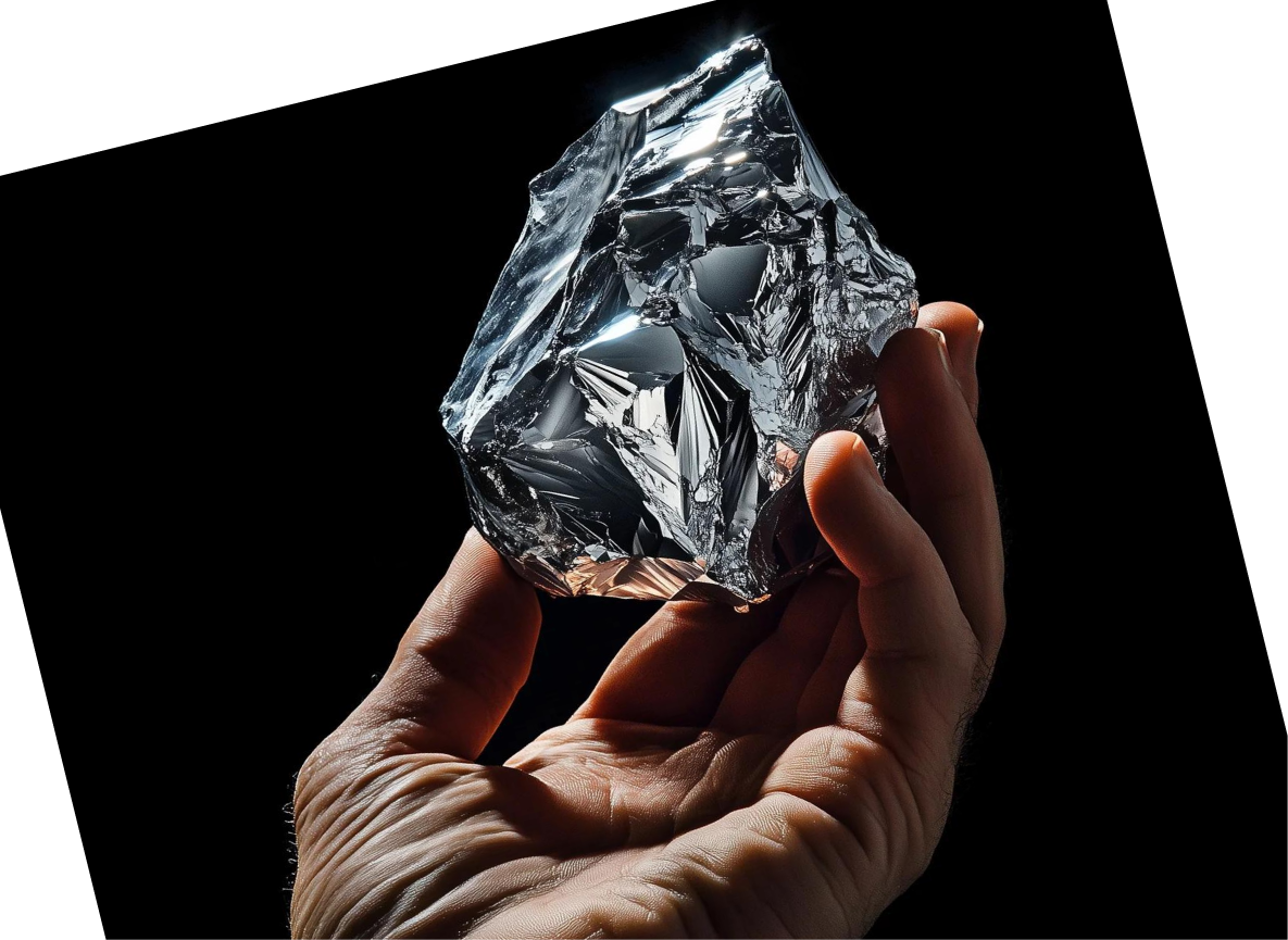 Mineral held in a hand